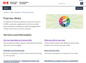 screen-shot-of-Revenue-Canada-web-page-about-free-tax-clinics